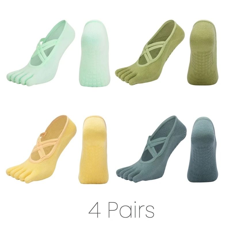 FiveToe AntiSlip Pilates Socks HighPerformance Silicone Grip Yoga Socks Bandage Fitness Sports Co 23