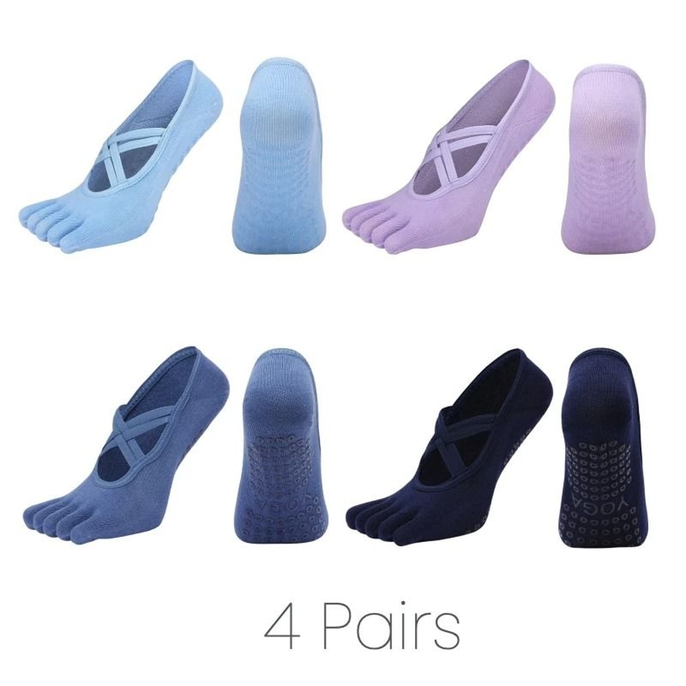 FiveToe AntiSlip Pilates Socks HighPerformance Silicone Grip Yoga Socks Bandage Fitness Sports Co 24