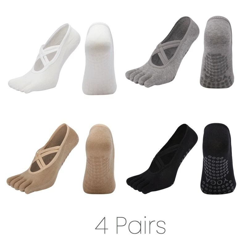 FiveToe AntiSlip Pilates Socks HighPerformance Silicone Grip Yoga Socks Bandage Fitness Sports Co 25