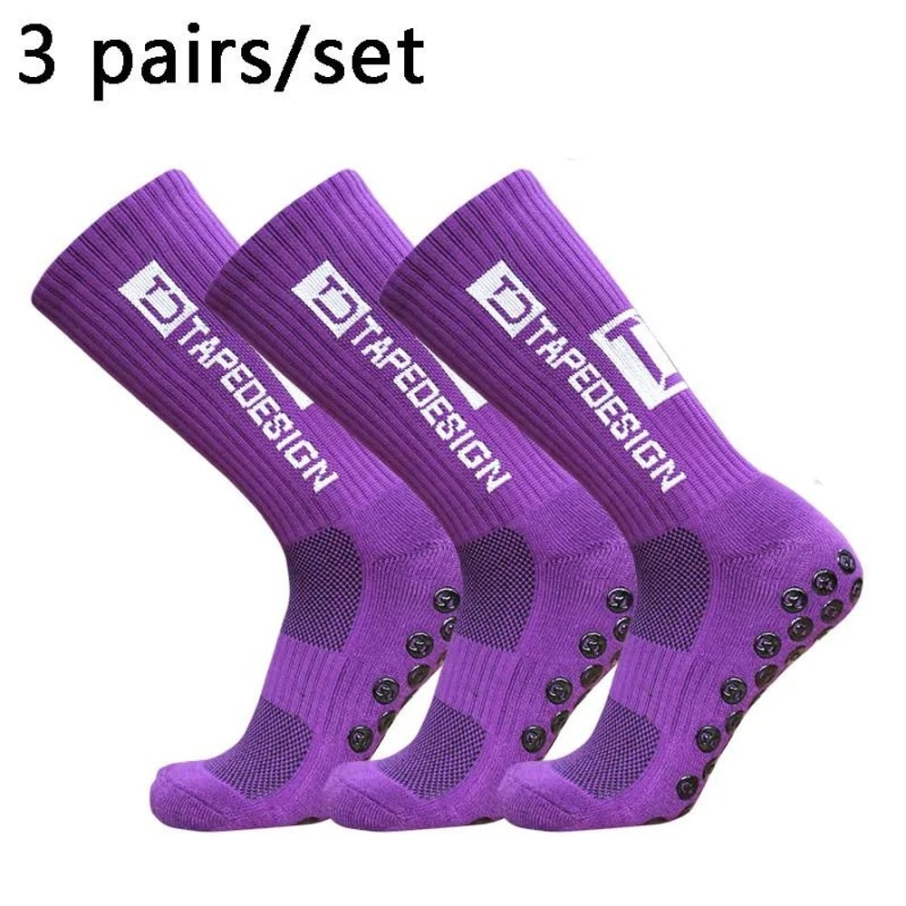 Professional AntiSlip Soccer Grip Socks HighPerformance 3Pair Set For Outdoor Sports Football Yog 10