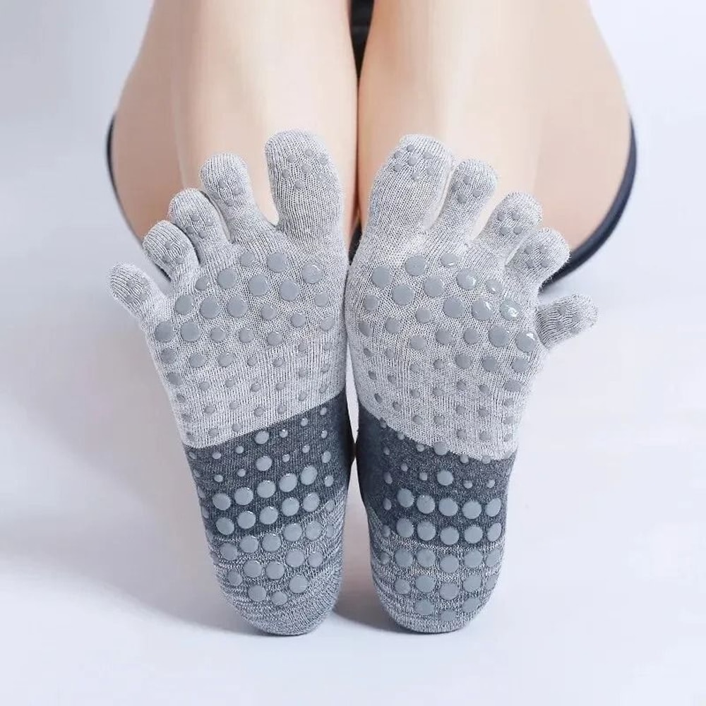 FiveFinger Backless Yoga Socks HighPerformance NonSlip Pilates Grip Breathable Cotton Ballet Danc 3