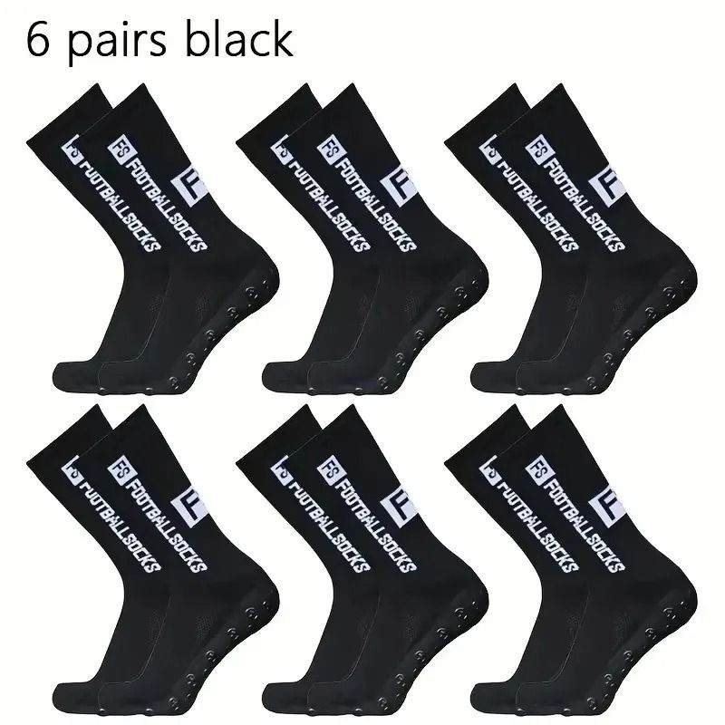 6 Pairs Professional Soccer Grip Socks Non Slip Silicone Bottom Breathable Football Sports Socks 2