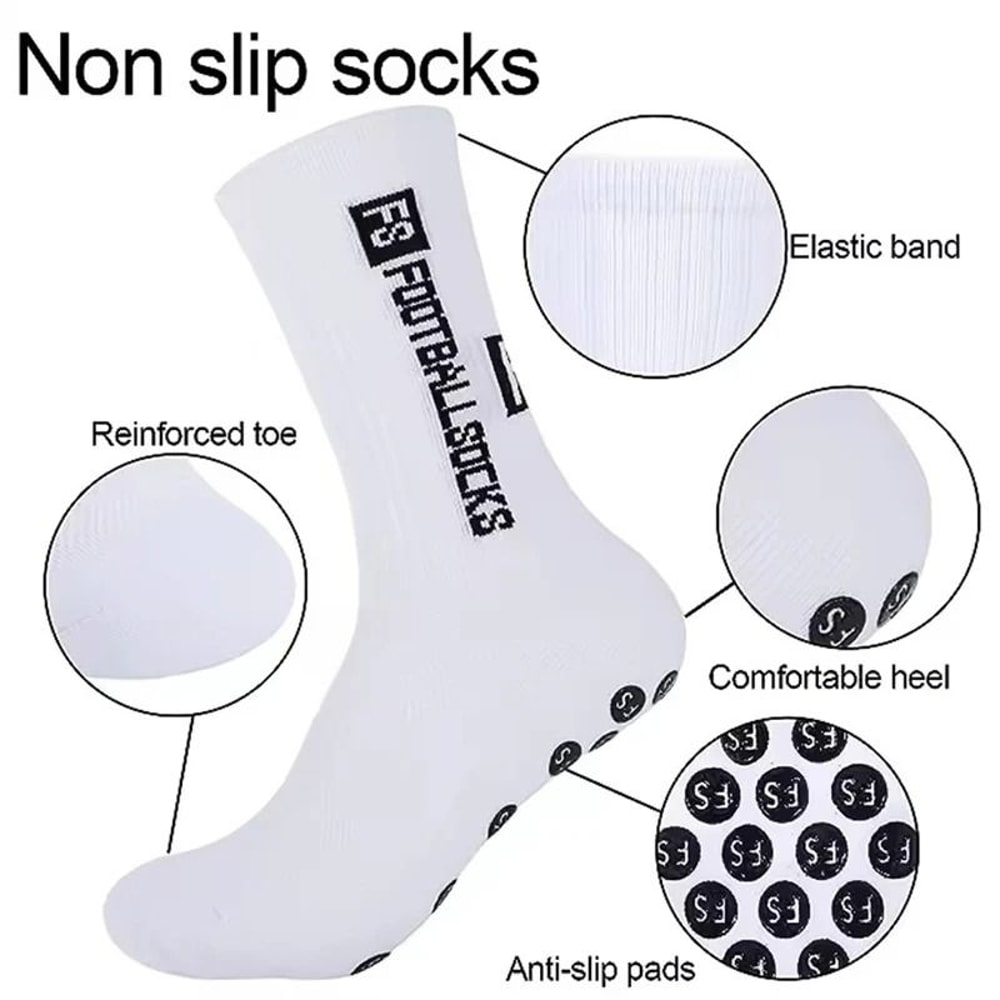 6 Pairs Professional Soccer Grip Socks Non Slip Silicone Bottom Breathable Football Sports Socks 5