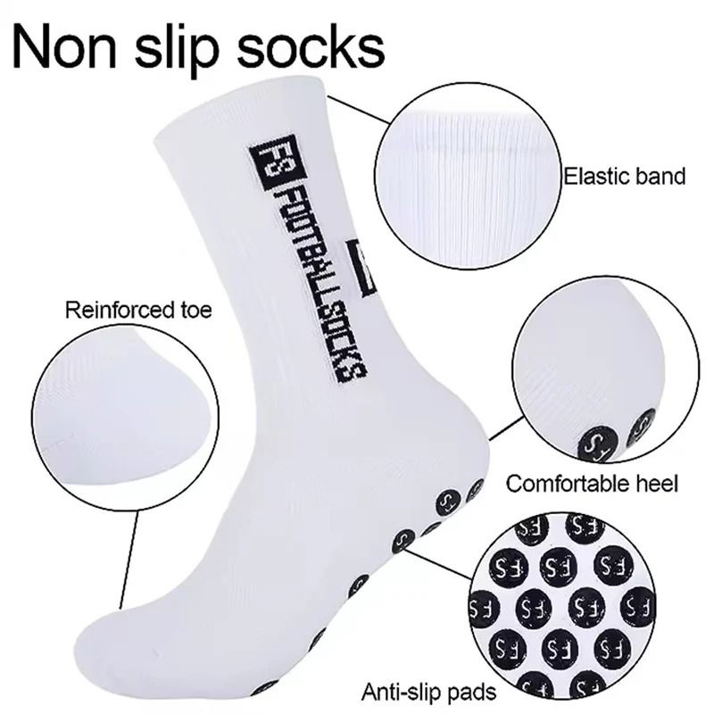 6 Pairs Professional Soccer Grip Socks Non Slip Silicone Bottom Breathable Football Sports Socks 5