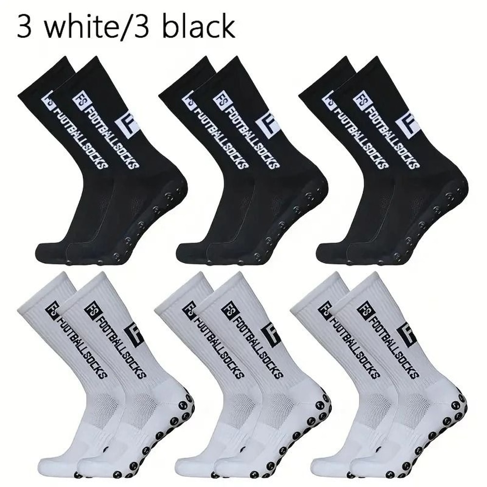 6 Pairs Professional Soccer Grip Socks Non Slip Silicone Bottom Breathable Football Sports Socks 8