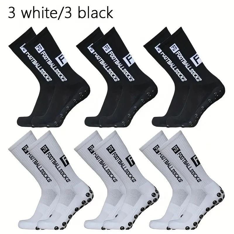 6 Pairs Professional Soccer Grip Socks Non Slip Silicone Bottom Breathable Football Sports Socks 8