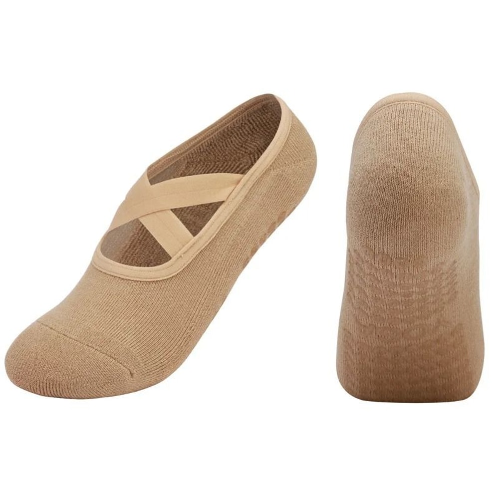 Women Breathable Towel Bottom Yoga Socks Silicone Non Slip Bandage Pilates Ladies Ballet Dance Sock 9