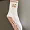 Knitted Embroidered Yoga Fitness Pilates Sports Socks Silicone Non Slip Bottom Women Middle Socks 15