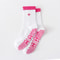 Knitted Embroidered Yoga Fitness Pilates Sports Socks Silicone Non Slip Bottom Women Middle Socks 7
