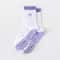 Knitted Embroidered Yoga Fitness Pilates Sports Socks Silicone Non Slip Bottom Women Middle Socks 19