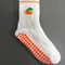 Knitted Embroidered Yoga Fitness Pilates Sports Socks Silicone Non Slip Bottom Women Middle Socks 28