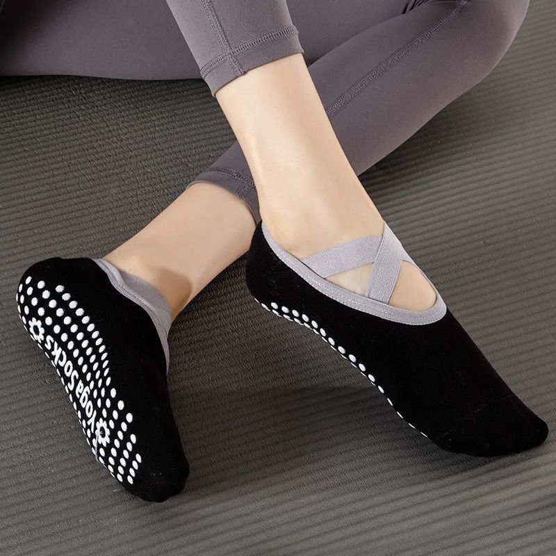 Professional Women Yoga Socks Silicone Anti Slip Ballet Pilates Backless Breathable Bandage Dance S 1