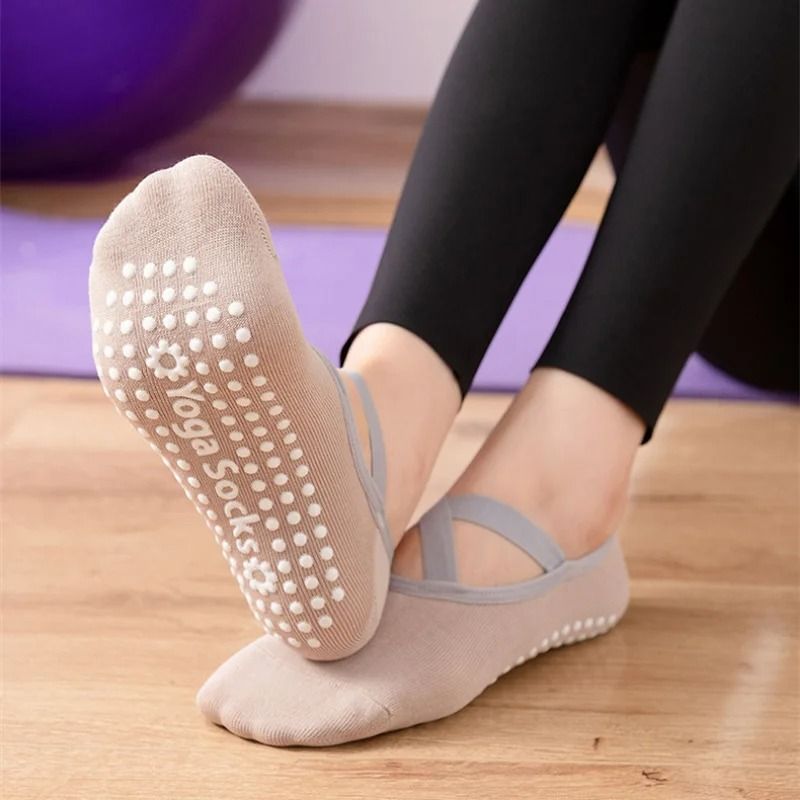 Professional Women Yoga Socks Silicone Anti Slip Ballet Pilates Backless Breathable Bandage Dance S 2
