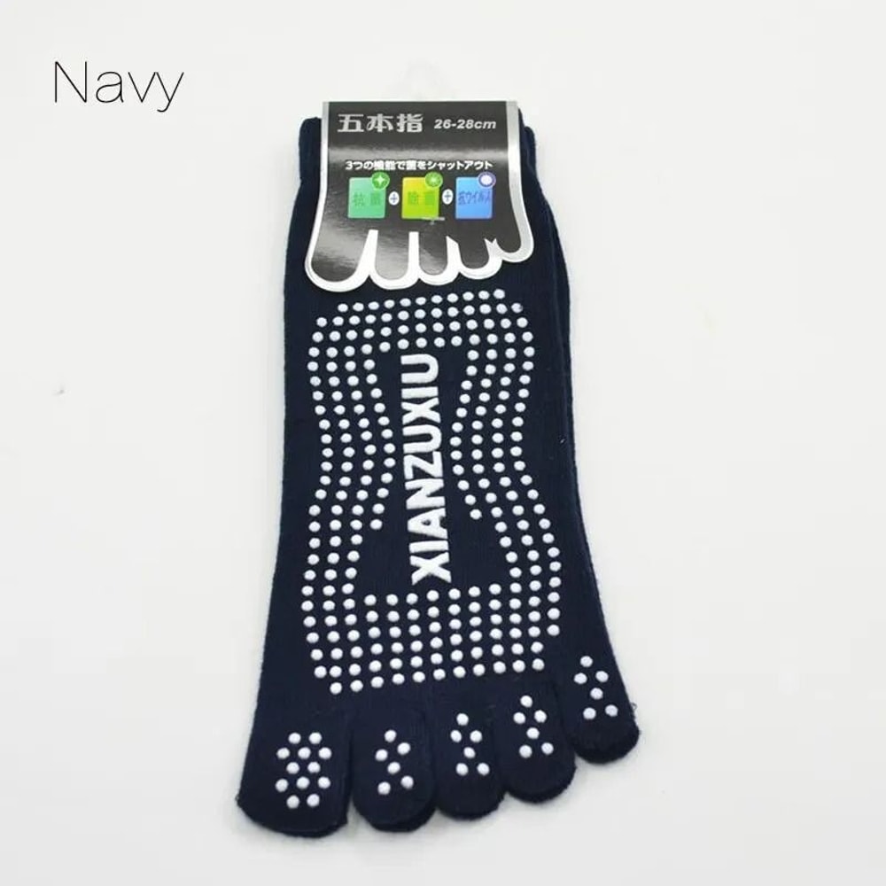 Men Pilates Massage Yoga Socks Cotton Breathable Non Slip Five Finger Five Toe Sports Socks 10