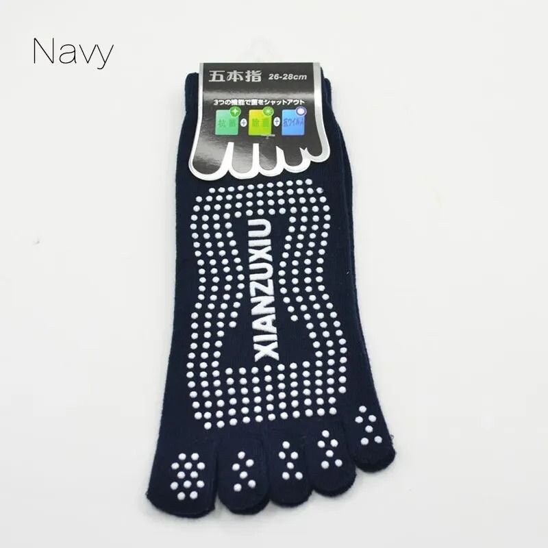 Men Pilates Massage Yoga Socks Cotton Breathable Non Slip Five Finger Five Toe Sports Socks 10