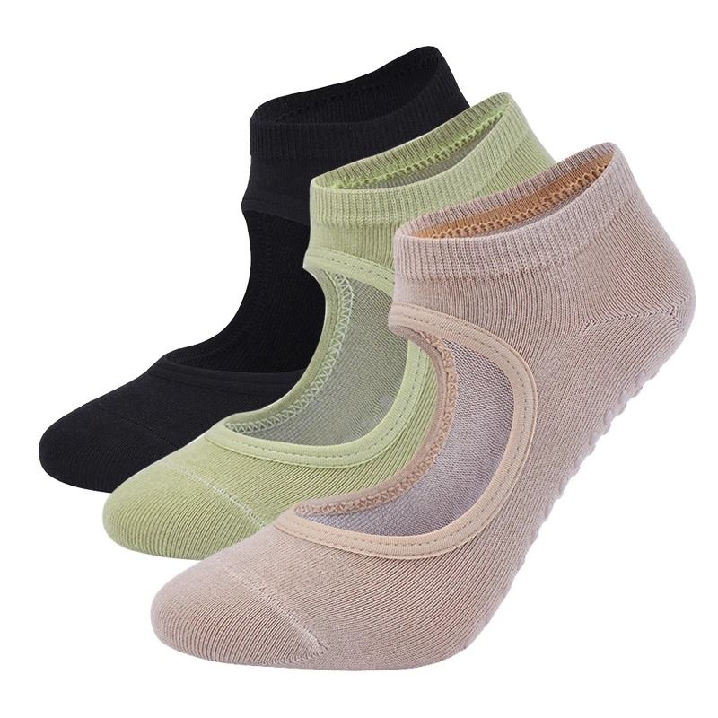 Customized Women Pilates Socks Anti Slip Breathable Backless Yoga Ballet Dance Sports Socks 0