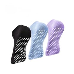 women anti slip sock trampoline yoga sock cotton breathable short socks elasticity sport outside socks