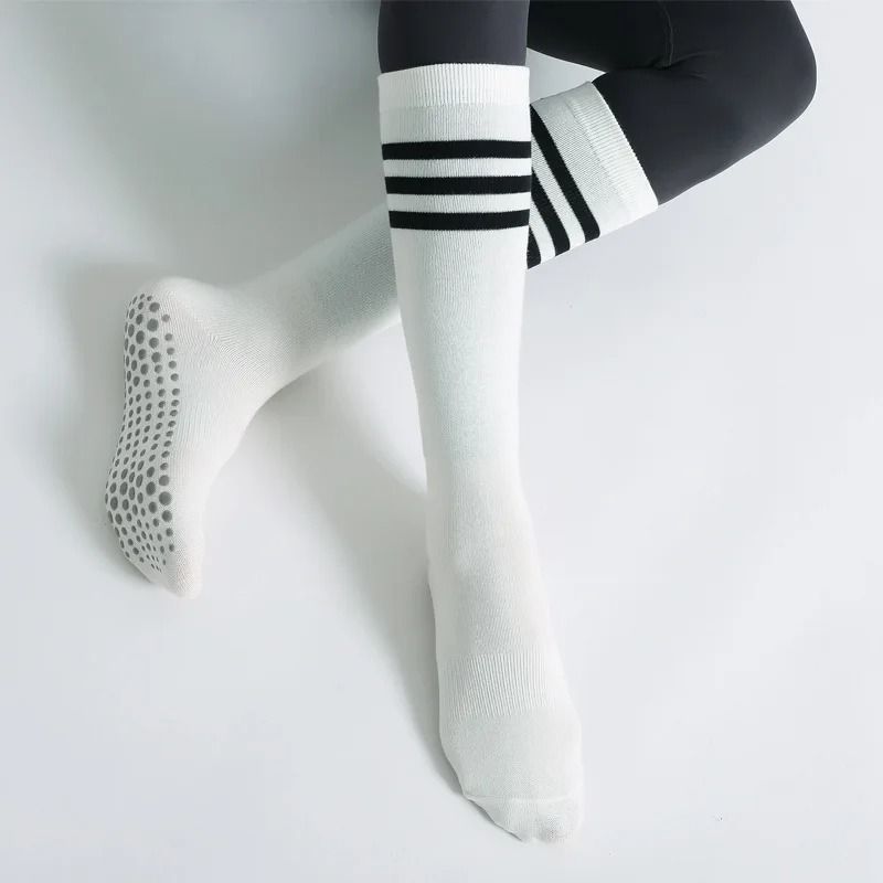 Autumn Winter Women Anti Slip Yoga Socks Cotton Breathable Fitness Pilates Mid Tube Ballet Dance So 10