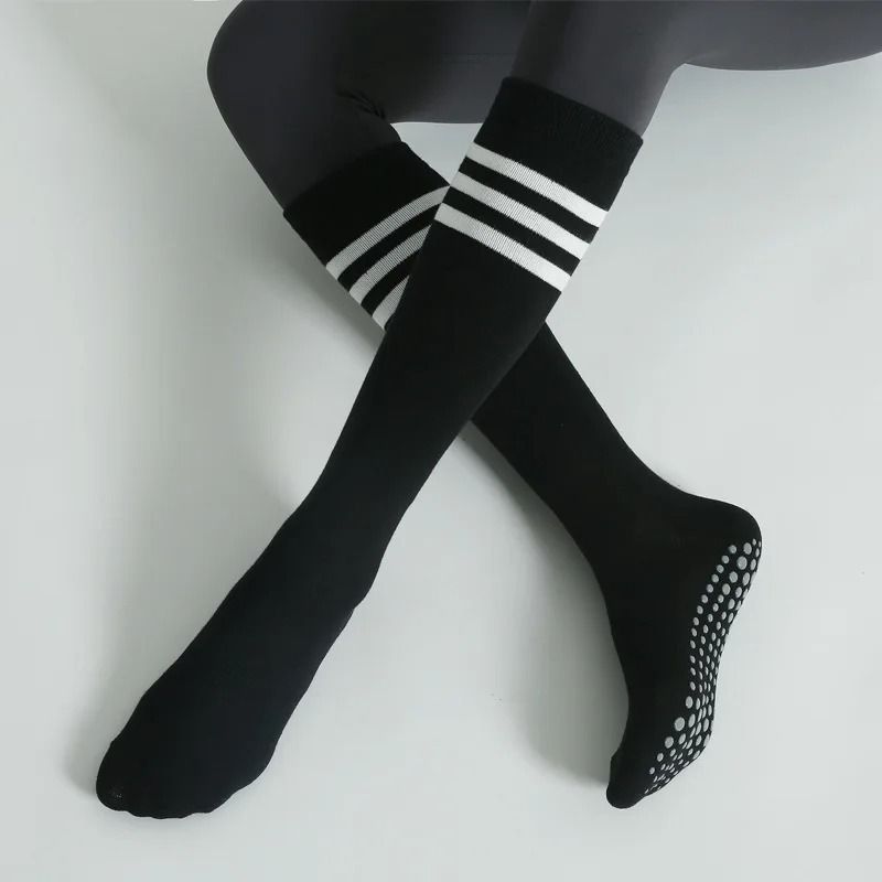 Autumn Winter Women Anti Slip Yoga Socks Cotton Breathable Fitness Pilates Mid Tube Ballet Dance So 7