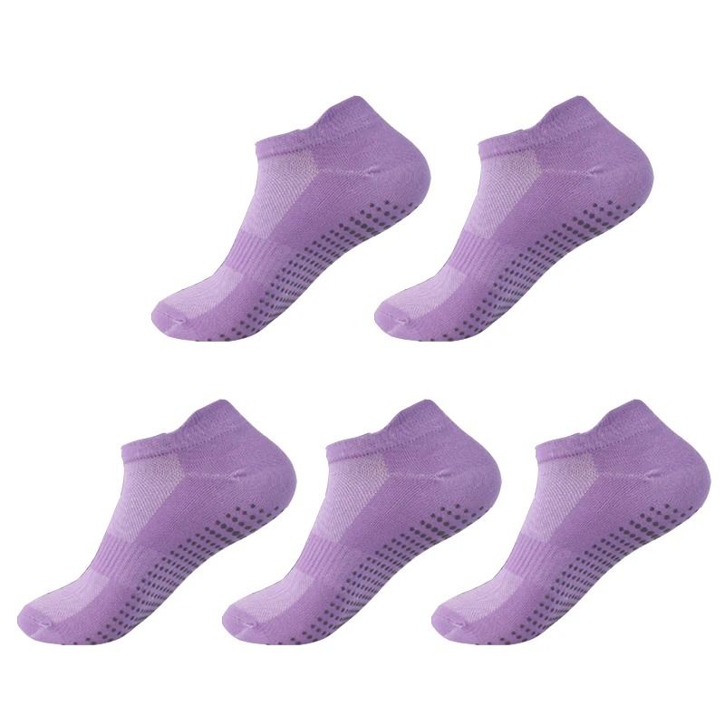 5 Pairs Yoga Socks Women Cotton Mesh Breathable Professional Non Slip Floor Pilates Dance Gym Socks 11