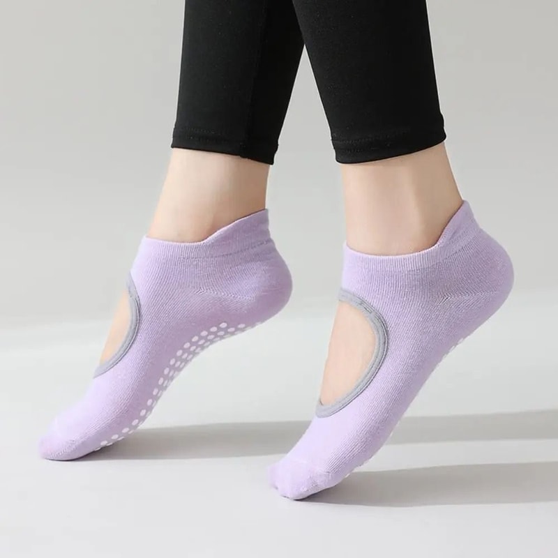 Professional Silicone Non Slip Yoga Socks Backless Breathable Sports Socks Elastic Pilates Socks Wo 14