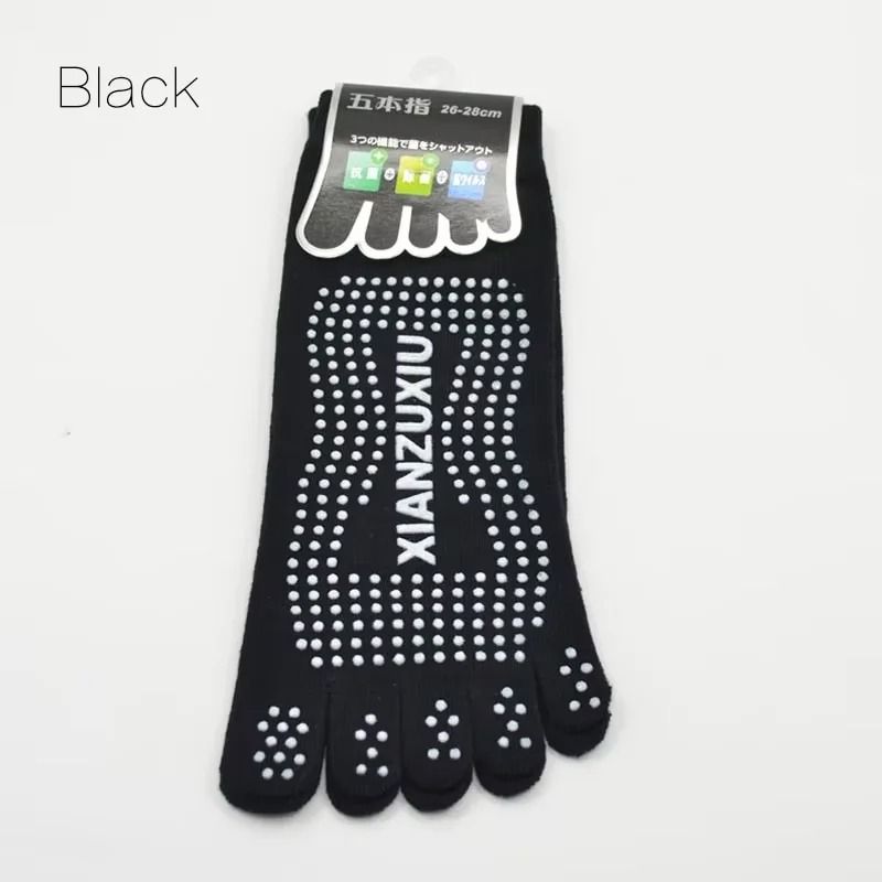 Mens Professional Wholesale Cotton Five Finger Massage Yoga Socks Breathable Non Slip Pilates Sport 11