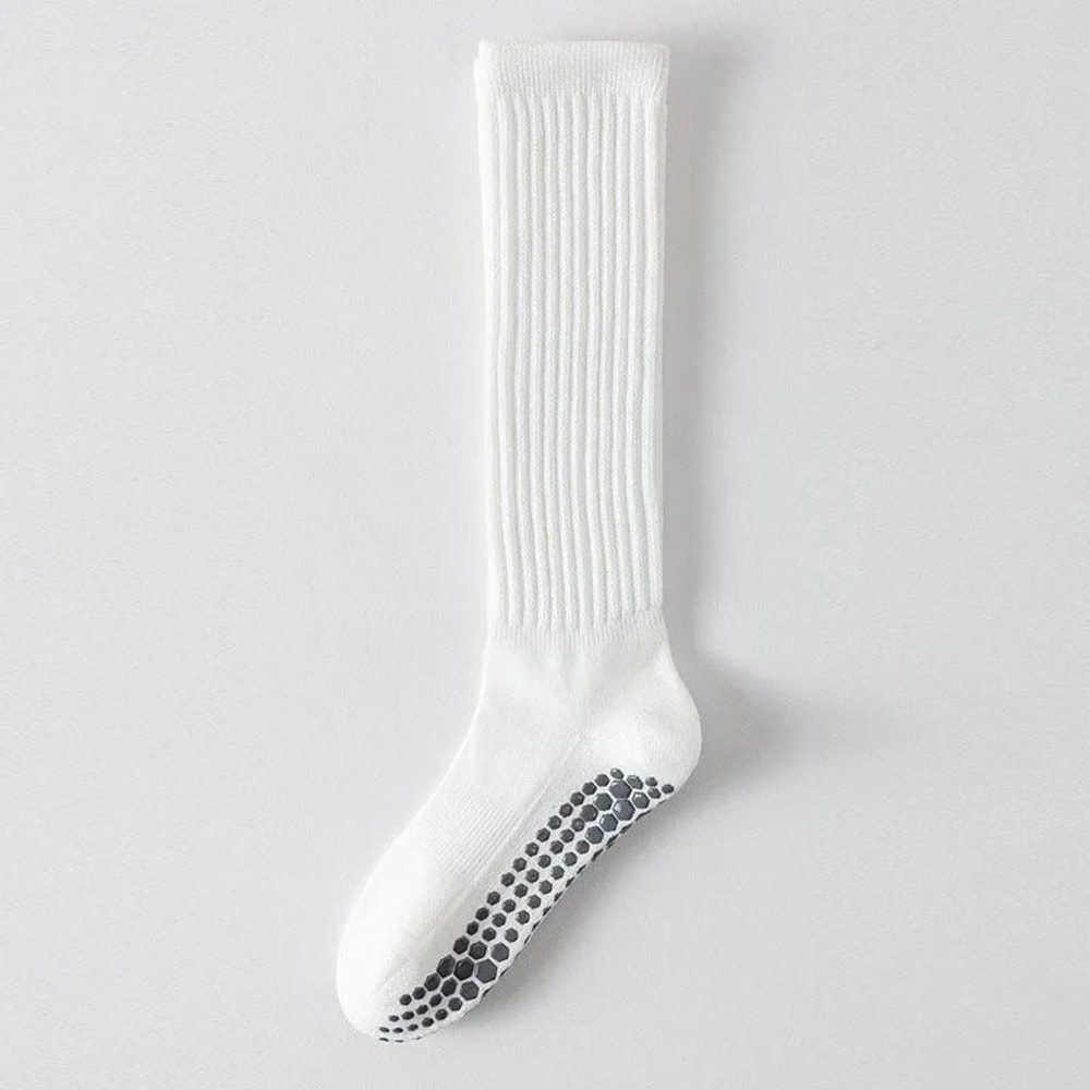 Women Yoga Socks Cotton Dot Silicone Terry Non Slip Pilates Grip Knee High Slouch Socks 8
