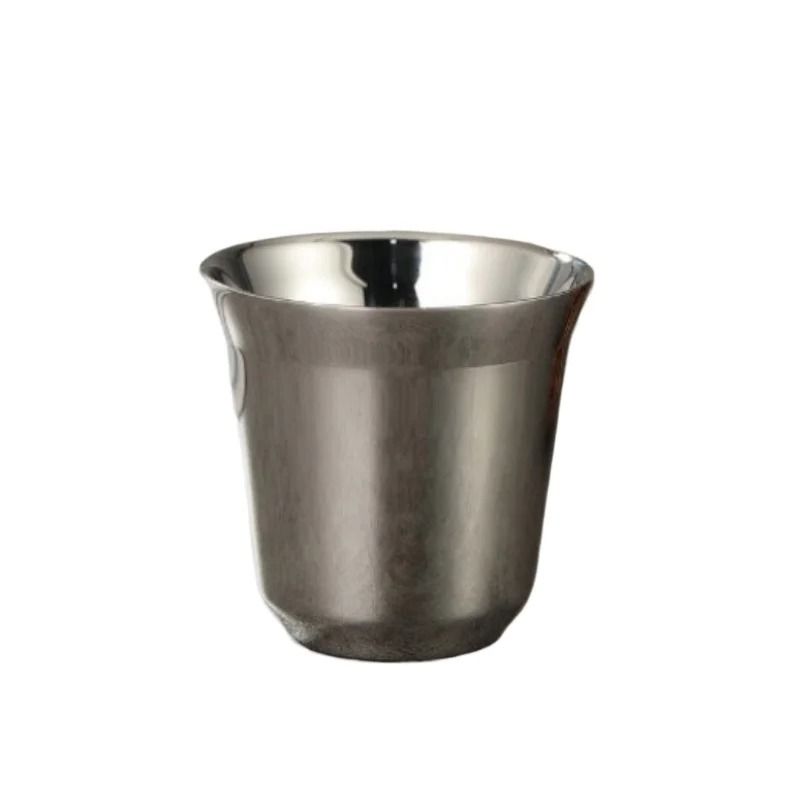 Summer High Grade Double Layer Stainless Steel Capsule Coffee Cup Simple Flat Bottom Solid Color Wa 11