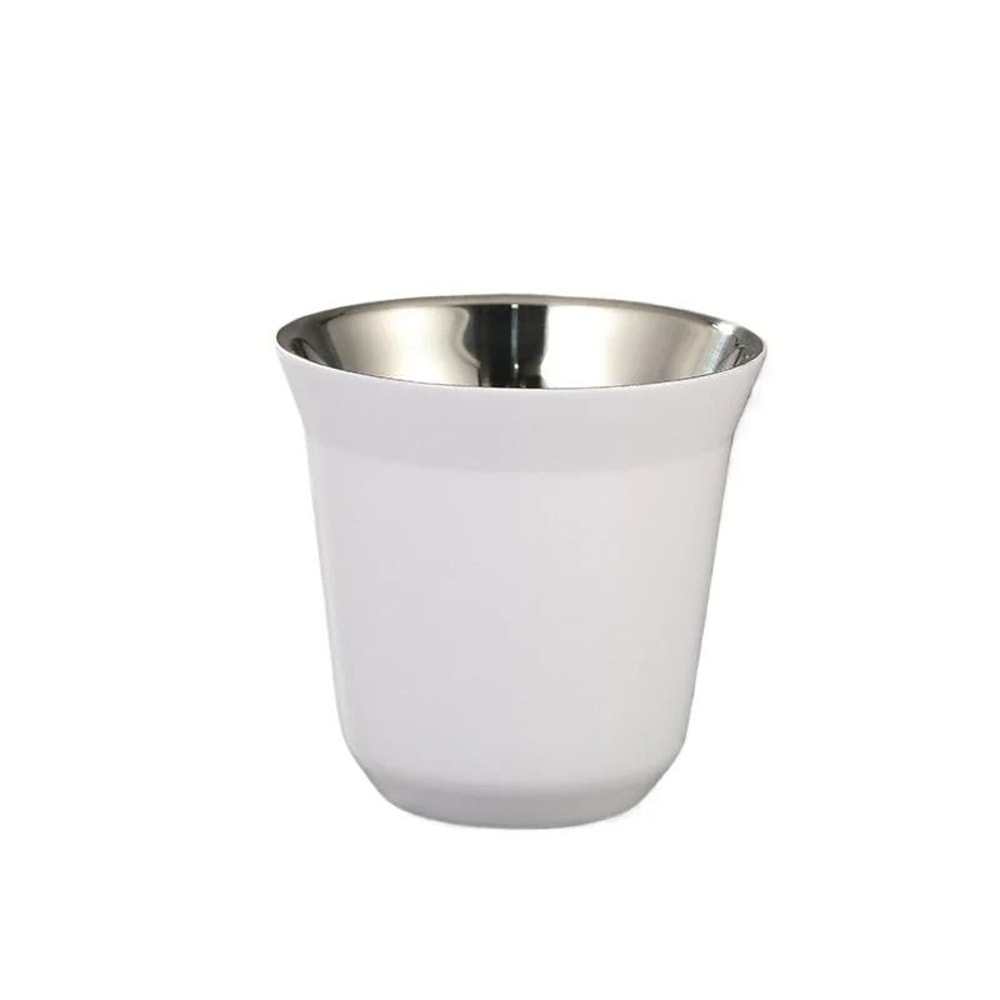 Summer High Grade Double Layer Stainless Steel Capsule Coffee Cup Simple Flat Bottom Solid Color Wa 6