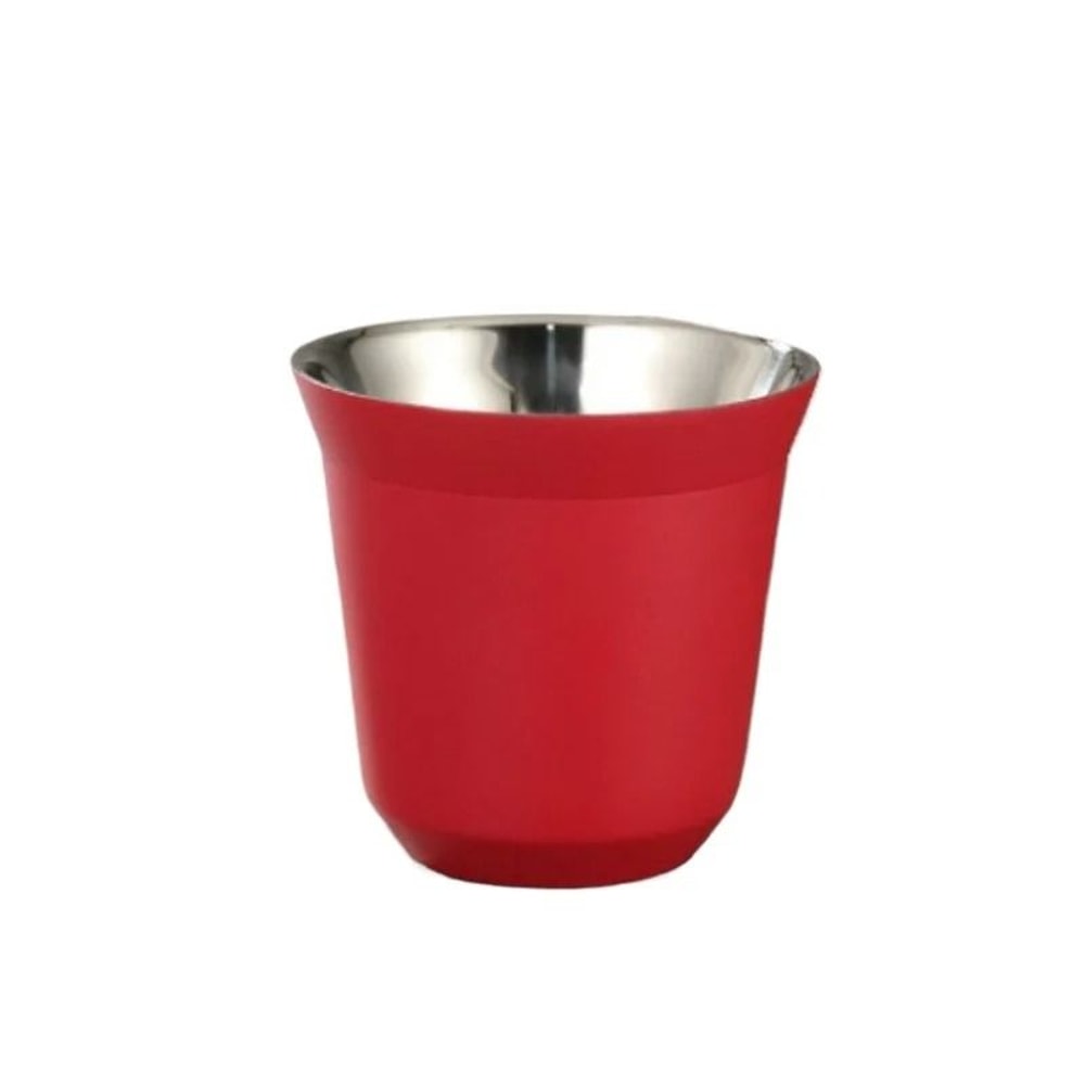 Summer High Grade Double Layer Stainless Steel Capsule Coffee Cup Simple Flat Bottom Solid Color Wa 7