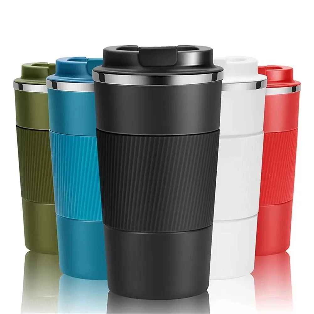 304 Stainless Steel Vacuum Insulated Water Bottle Anti Slip Coffee Thermal Mug Portable Office Gift 4