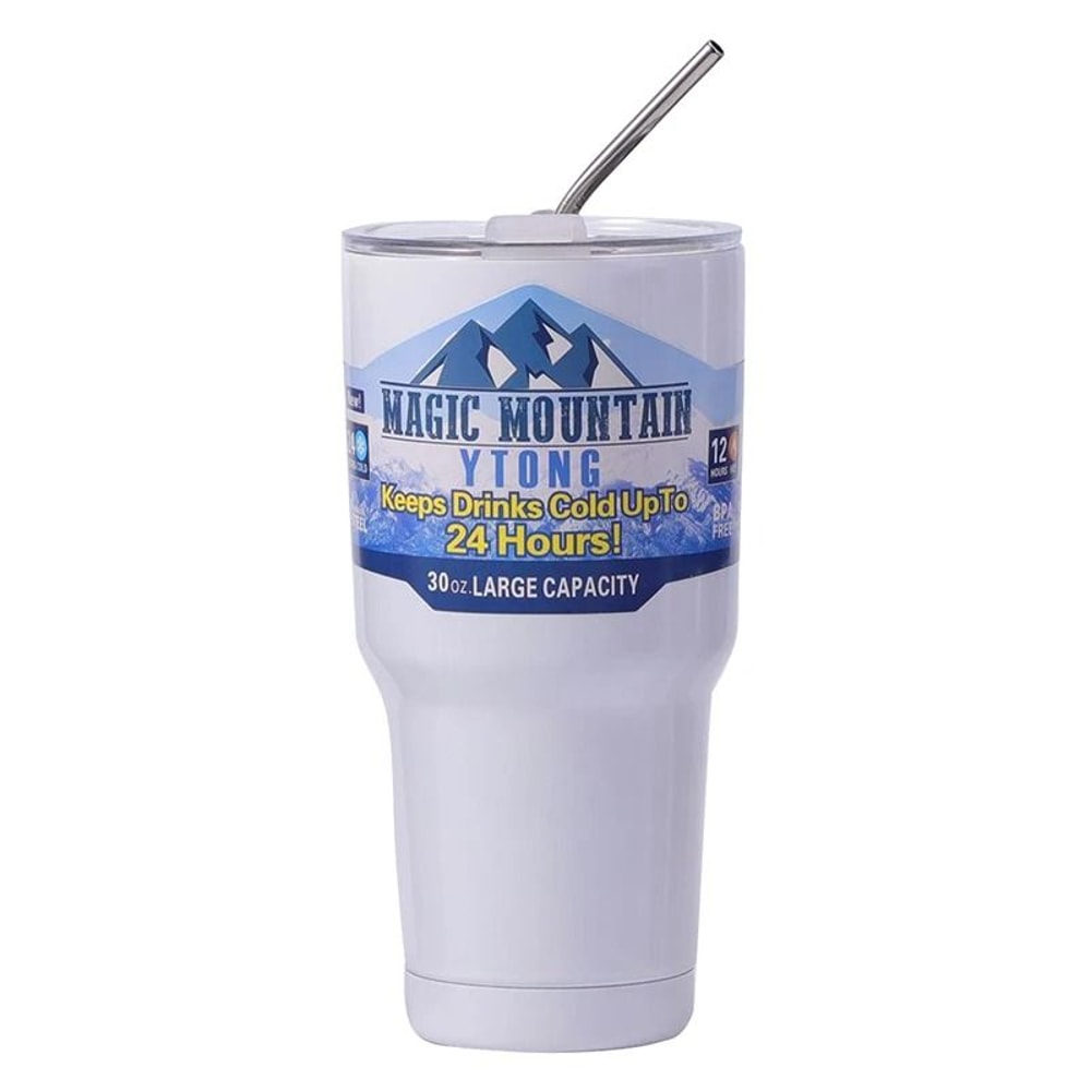 Magic Stainless Steel Freeze Thermos Ice Coffee Cup Vacuum Insulated Mountain Travel Cup With Straw 7