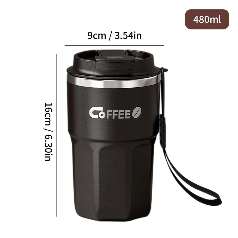 WORTHBUY 304 Stainless Steel Coffee Cup Double Layer Reusable Insulated Water Cup With Lid Handle 10