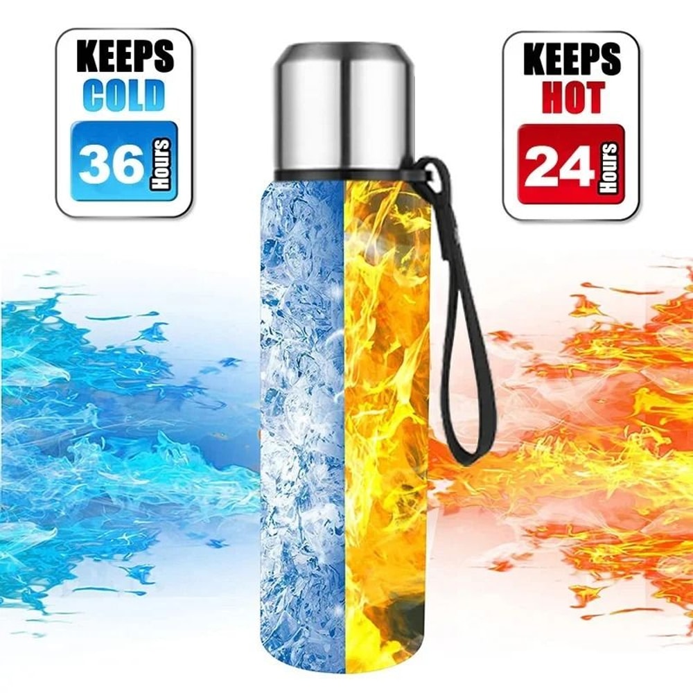 304 Stainless Steel Large Capacity Vacuum Flask Insulated Thermos Bottle With Carry Rope 3