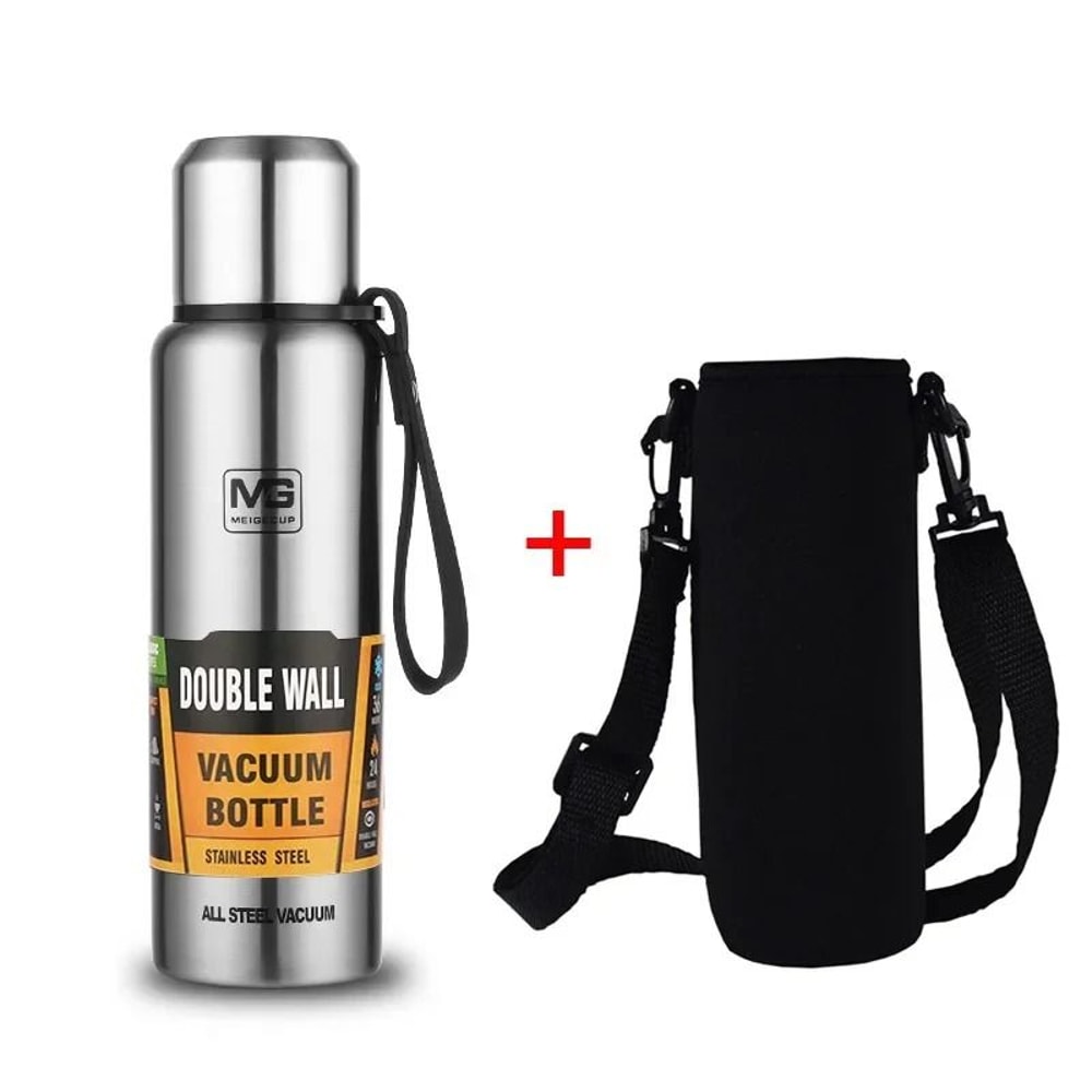 304 Stainless Steel Large Capacity Vacuum Flask Insulated Thermos Bottle With Carry Rope 10