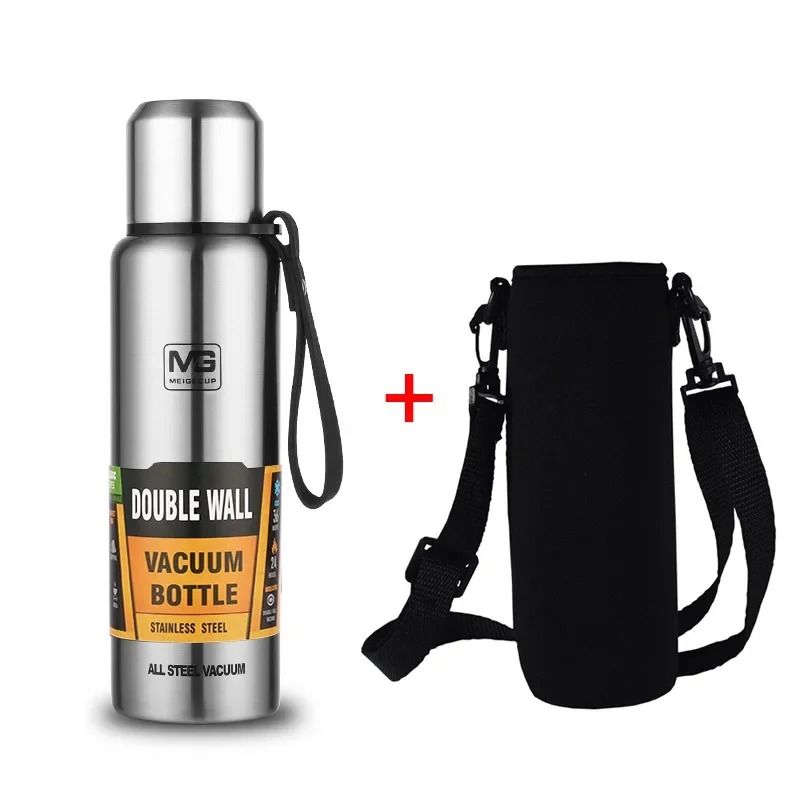 304 Stainless Steel Large Capacity Vacuum Flask Insulated Thermos Bottle With Carry Rope 10
