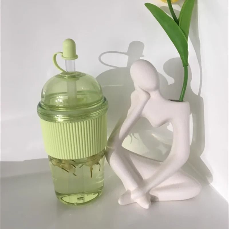 430ML Ins Style Straw Cup With Lid Large Capacity Bubble Boba Tea Coffee Milk Juice Mug Office Wate 5