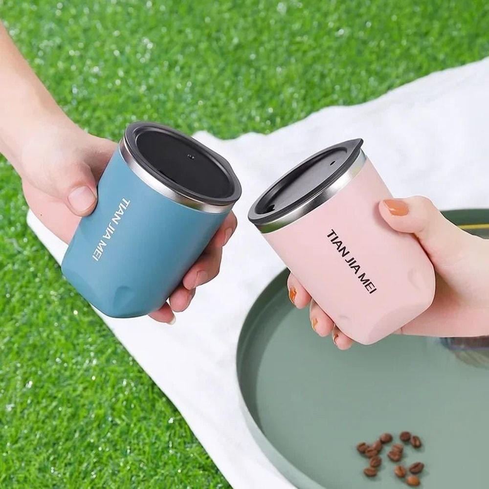 300ml Exquisite Portable Thermos Cup 304 Stainless Steel Simple Office And Home Milk Coffee Cup 1