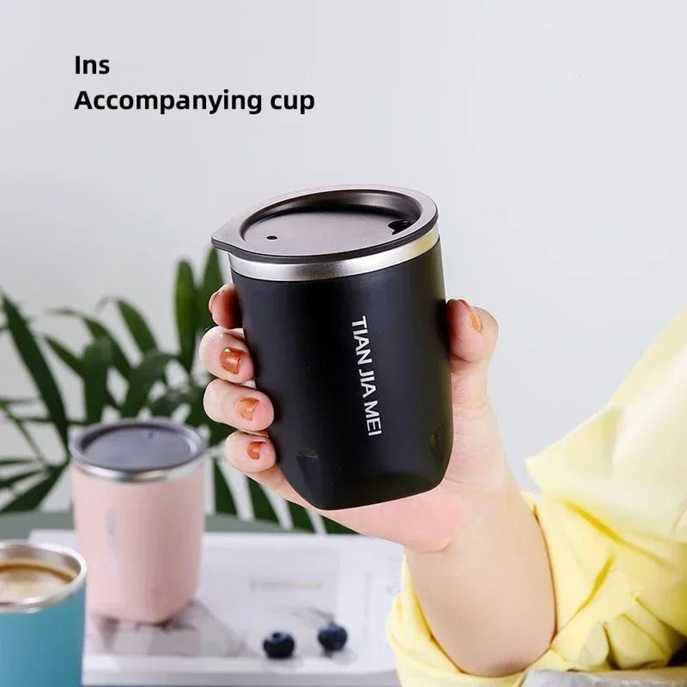 300ml Exquisite Portable Thermos Cup 304 Stainless Steel Simple Office And Home Milk Coffee Cup 3