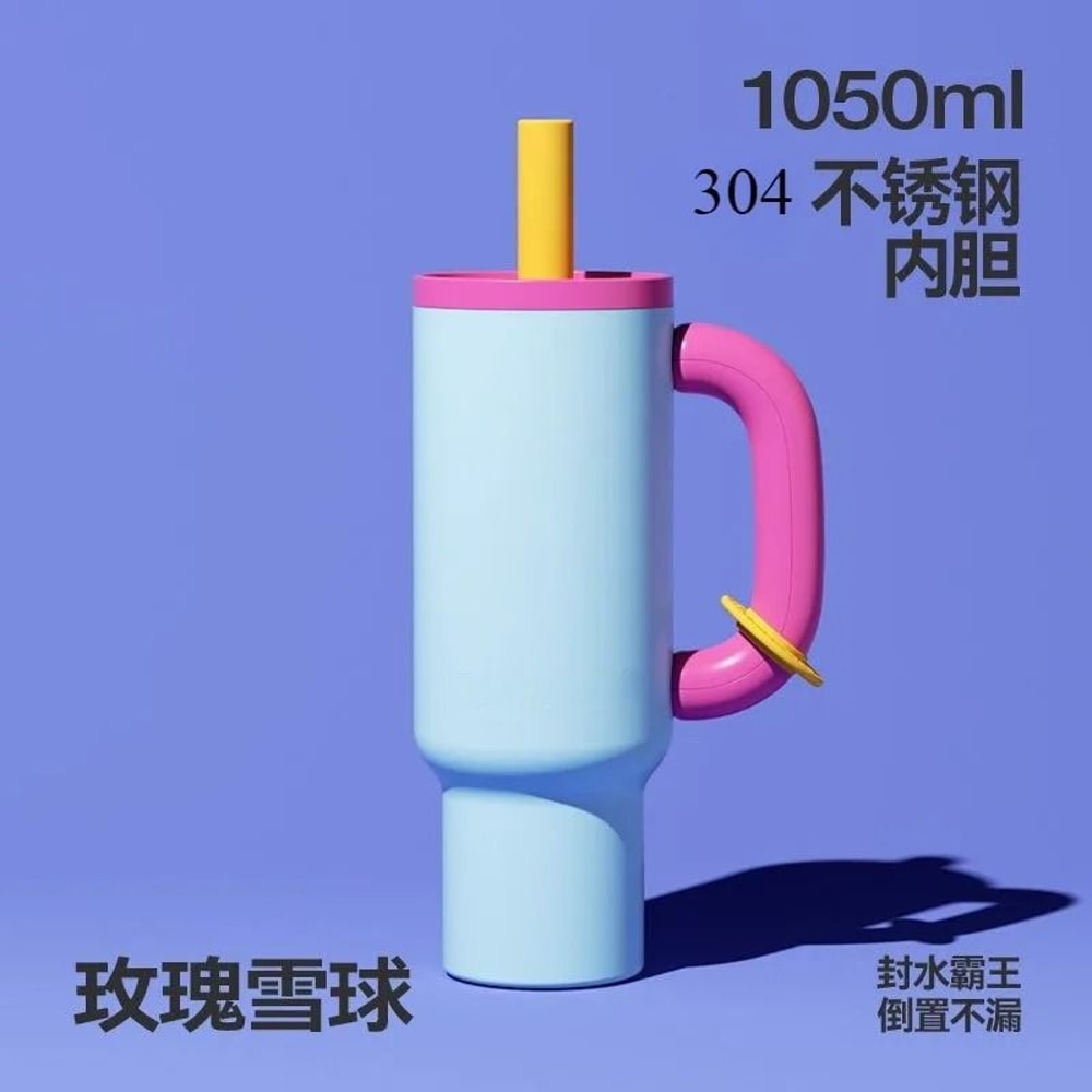 40oz 304 Stainless Steel Straw Insulated Ice Cup Large Capacity Thermal Mug Tumbler With Handle Sty 7