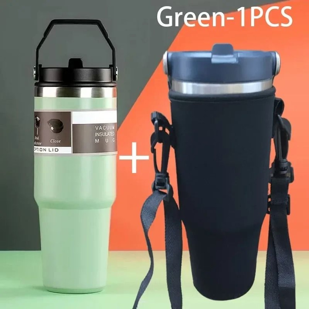 20oz30oz Thermal Water Bottle With Straw Stainless Steel Car Coffee Mug Vacuum Flask Tumbler 14