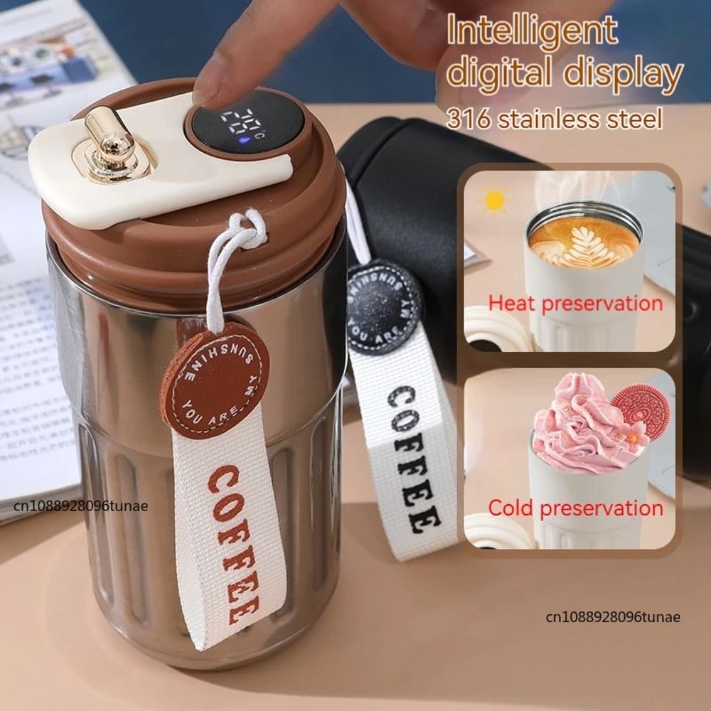 Intelligent Digital LED Temperature Display Coffee Cup Stainless Steel Thermo Bottle Thermal Mug Sp 4