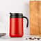 Simple Solid Color Stainless Steel Insulated Coffee Cup With Handle Wide Mouthed Large Capacity Off 1