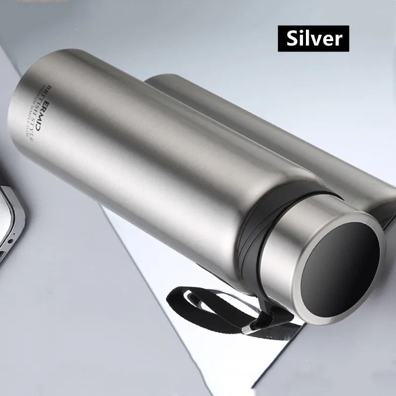 Double Stainless Steel Vacuum Flask With Filter Large Capacity Portable Sport Thermos Mug Coffee Te 10