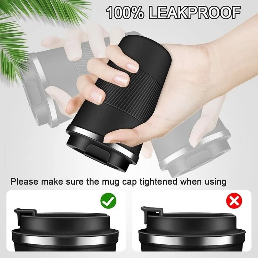 Stainless Steel Coffee Cup Thermal Mug Leak Proof Travel Thermal Bottle Reusable Insulated Cup For 2