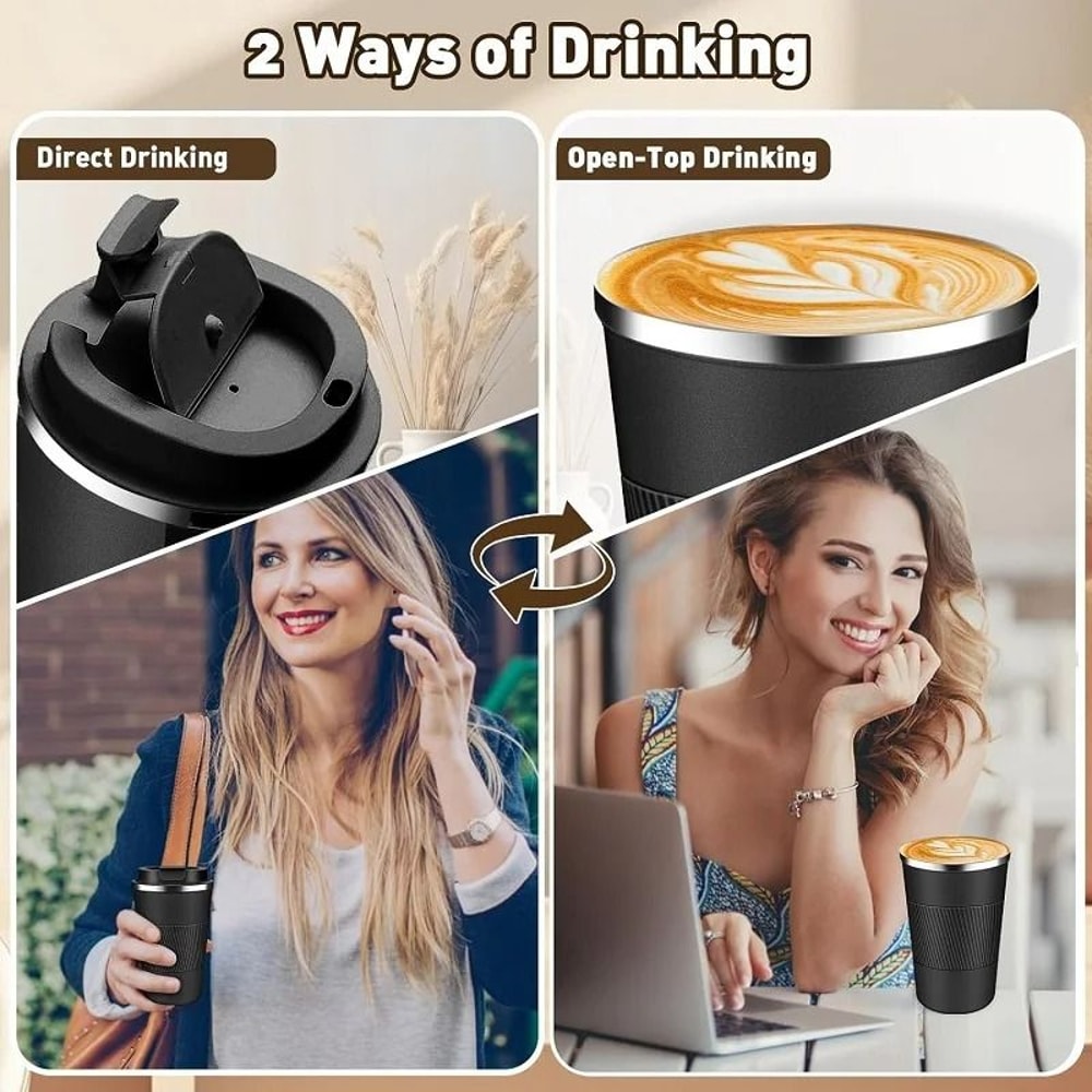 Stainless Steel Coffee Cup Thermal Mug Leak Proof Travel Thermal Bottle Reusable Insulated Cup For 3