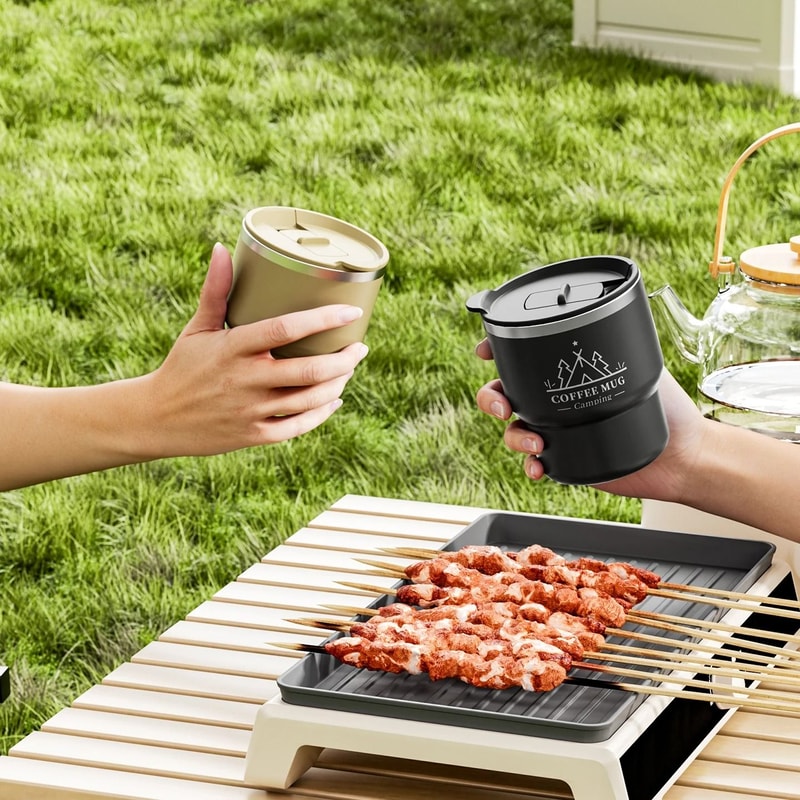 400ML 304 Stainless Steel Double Layer Insulated Water Cup Office Milk Coffee Mug Student Portable 4