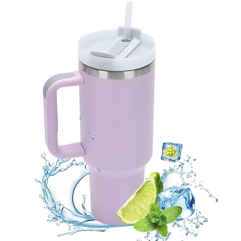 1200ml Insulated Tumbler With Handle Metal Stainless Steel Vacuum Portable Straw Cup Large Thermal 11