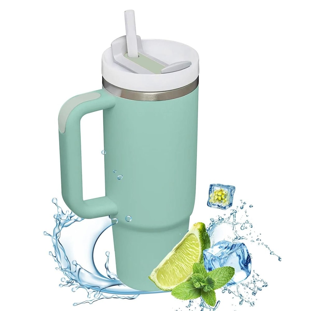 1200ml Insulated Tumbler With Handle Metal Stainless Steel Vacuum Portable Straw Cup Large Thermal 7