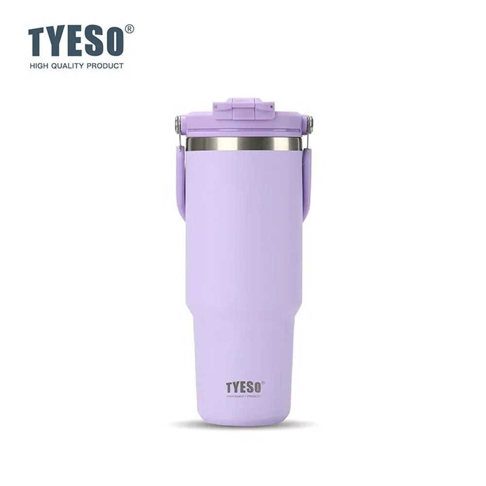 Tyeso LargeCapacity Thermos Handle Vacuum Cup DualDrink Coffee Mug Stainless Steel Ice Cup Car Bott 9